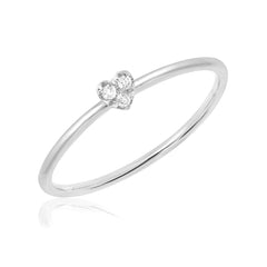 extra petite heart diamond ring