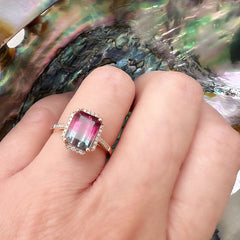 brightly colorful tourmaline ring
