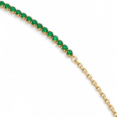 emerald bracelet in gold close up