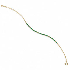 emerald bracelet in gold close up