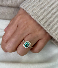 One of a Kind Emerald Ring in 14k Yellow Gold
