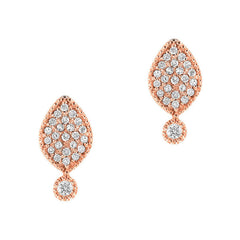 spade earrings in 14k gold and diamonds