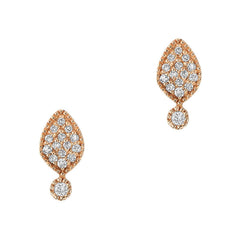 small spade earrings in 14k gold and diamonds