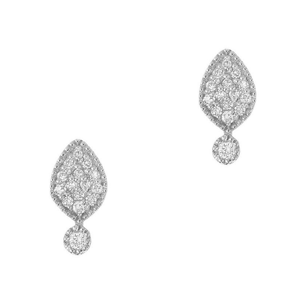 small spade earrings in 14k gold and diamonds