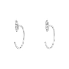 petite three quarter hoop willow earrings in white gold