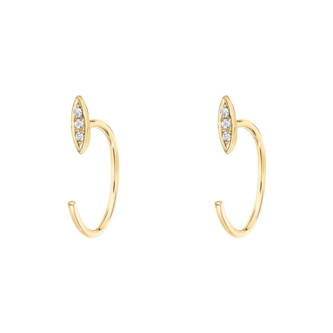 Petite Three Quarter Hoop Willow Earrings