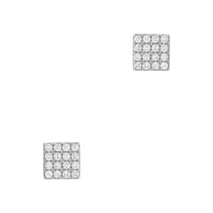 square studs in solid 14k gold and diamonds