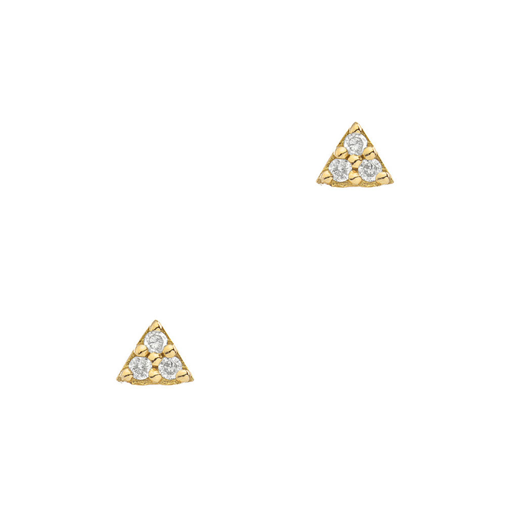 Petite Triangle Post Earrings | Mini Point Diamond Studs | Liven Co ...