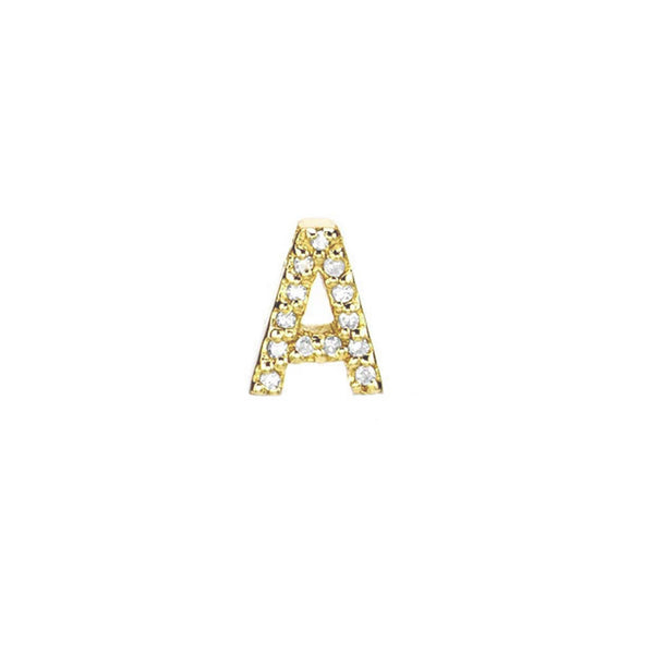 Petite Block Initial Single Post Earring | Letter Stud Earring | Liven ...