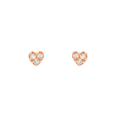 extra petite diamond heart post earrings