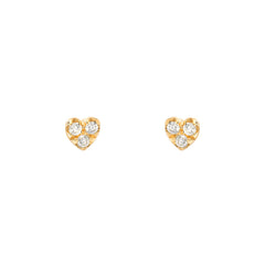extra petite diamond heart post earrings