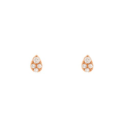 eeny weeny teadrop shaped gold and diamond studs