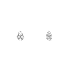 eeny weeny teadrop shaped gold and diamond studs