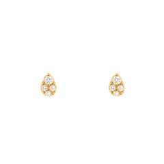 eeny weeny teadrop shaped gold and diamond studs