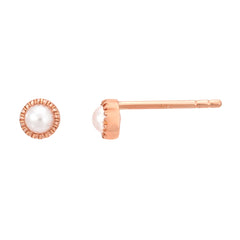 simple petite pearls set in 14k gold bezels