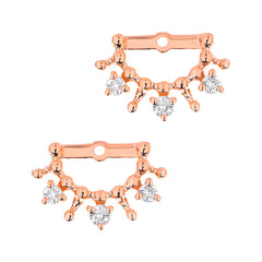 tiara ear jackets in rose gold