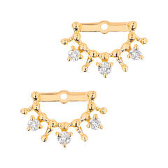 tiara ear jackets in yellow gold