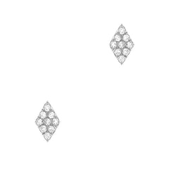 little kite shaped studs in 14k gold with diamonds