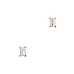 petite baguette cut diamonds in 14k gold prong settings