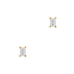 petite baguette cut diamonds in 14k gold prong settings