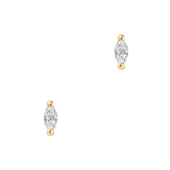 14k gold settings with petite marquise shaped diamonds