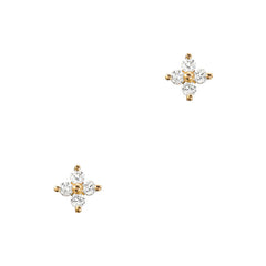quadra cluster earrings in 14k gold with diamonds