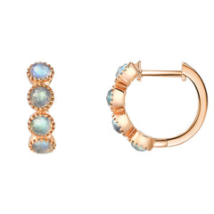 Linea Bezel Set Labradorite Huggie Earrings