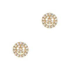 happy face smily studs in gold and diamonds