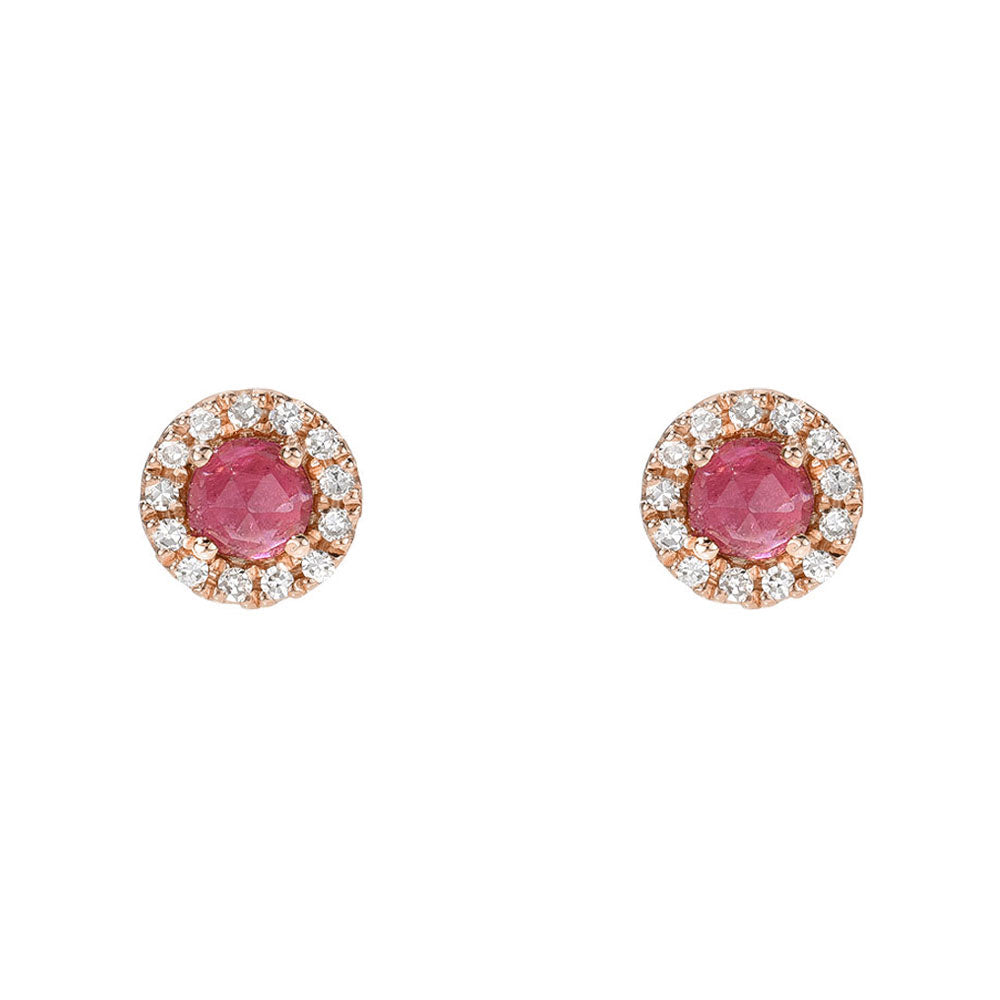 mini pink tourmalines in 14k gold and diamonds