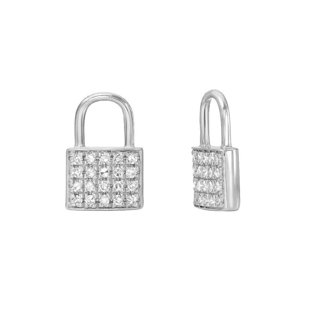 Liven Fine Jewelry Pave Padlock Earring Charms
