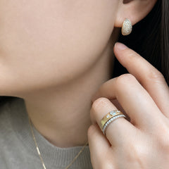 Tapered Huggies with Pave Diamonds