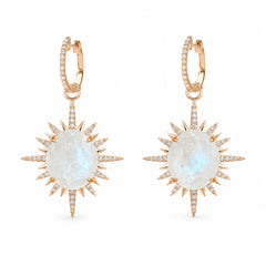 Sunburst Riviera Rainbow Moonstone Charms on Huggies