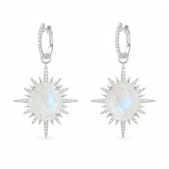 Sunburst Riviera Rainbow Moonstone Charms on Huggies