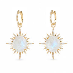 Sunburst Riviera Rainbow Moonstone Charms on Huggies
