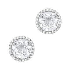 white topaz earrings in 14k gold with diamonds