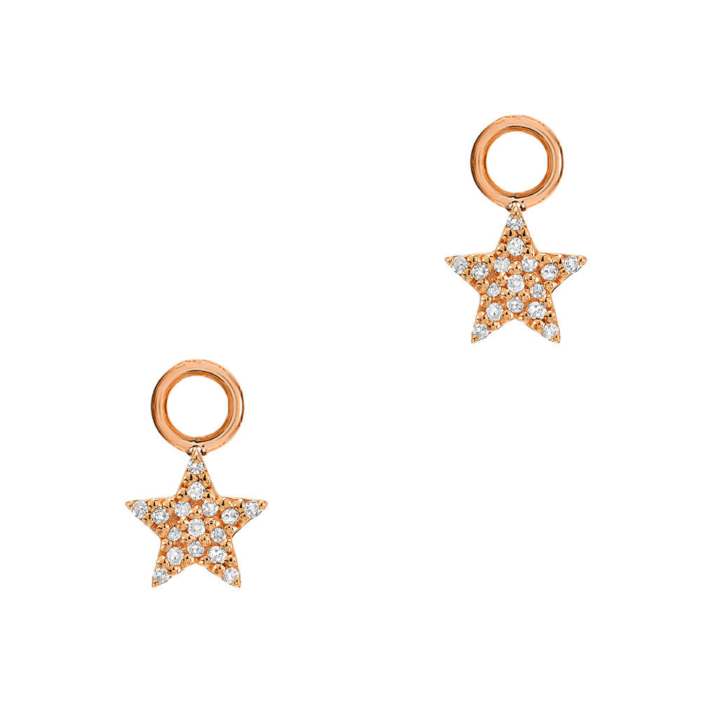 Micro Pave Star Charms, Gold Star Pave Star Pendant, Cubic Zirconia Charms,  CZ Pave Star, Gold Star Earring Bracelet Necklace Charm C-675