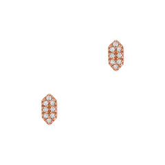 capsule post earrings in yellow gold