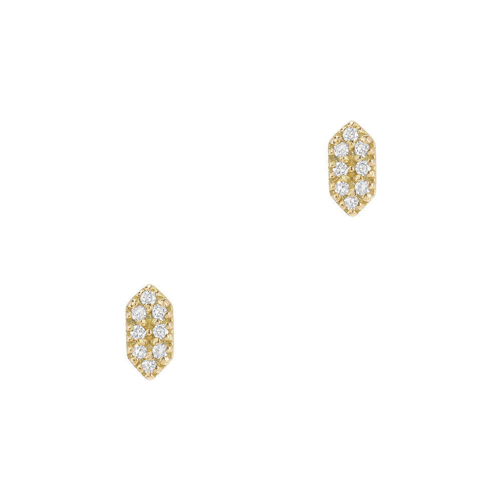 capsule post earrings in yellow gold