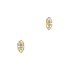 capsule post earrings in yellow gold
