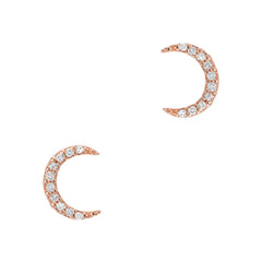 crescent moon micropave diamond earrings