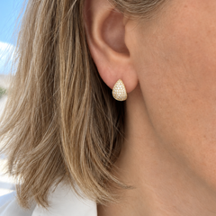 Tapered Huggies with Pave Diamonds