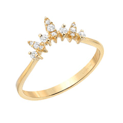 marquise and round curve contour wedding ring