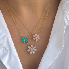 Flower Power Rainbow Moonstone Necklace