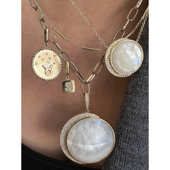 One of a Kind Moon Phase Mother of Pearl Pendant