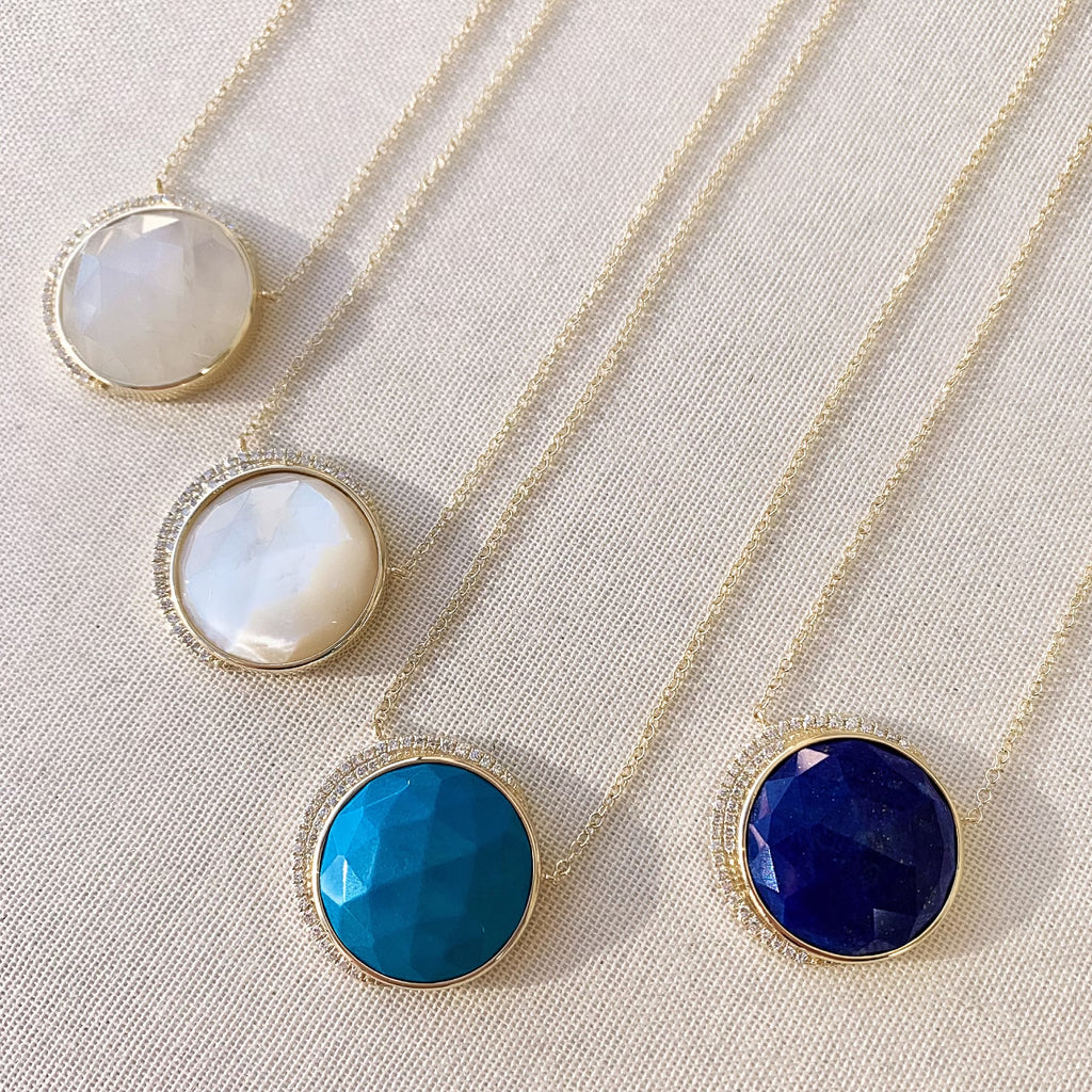 Moon Phase Rainbow Moonstone Necklace | Discover Liven