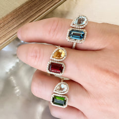 Toi et Moi Ring - Garnet and Citrine