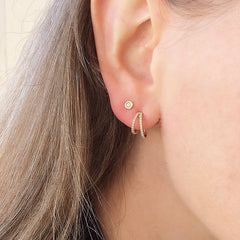 mini split hoops as an everyday earring