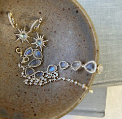 Organic Rainbow Moonstone Tennis bracelet