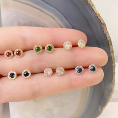 a variety of beautiful bright colored stone earrings