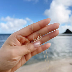 Mini Aloha Script Necklace